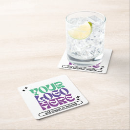 Porta-copo De Papel Quadrado Y2k Business Logo Retrowave Cute Stars