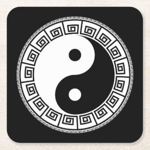Porta-copo De Papel Quadrado Yin e Yang muito divertidos