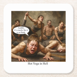 Porta-copo De Papel Quadrado Yoga quente no inferno.