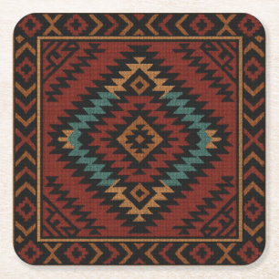 Porta-copo De Papel Quadrado Zapotec Folk Art Geométrico Diamond Paper Porta co