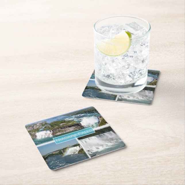 Porta-copo De Papel Quadrado zCA012 NIAGARA FALLS da ponte arco-íris, (Insitu)