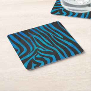 Porta-copo De Papel Quadrado Zebra Black e Blue Impressão