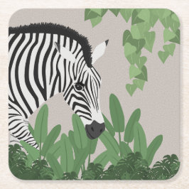 Porta-copo De Papel Quadrado Zebra entre Folhas