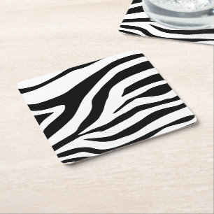 Porta-copo De Papel Quadrado Zebra, impressão da zebra, teste padrão da zebra