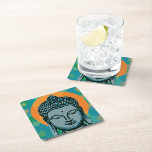 Porta-copo De Papel Quadrado Zen Buddha Head
