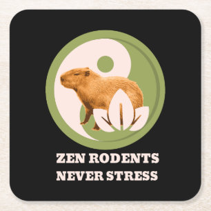 Porta-copo De Papel Quadrado Zen Rodents Nunca Stress Capybara