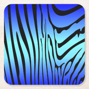 Porta-copo De Papel Quadrado Zesty Zebra Blue