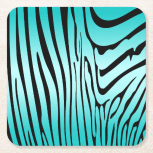 Porta-copo De Papel Quadrado Zesty Zebra Cyan
