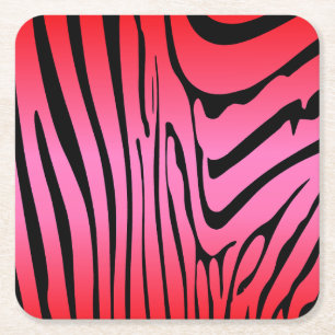 Porta-copo De Papel Quadrado Zesty Zebra Red