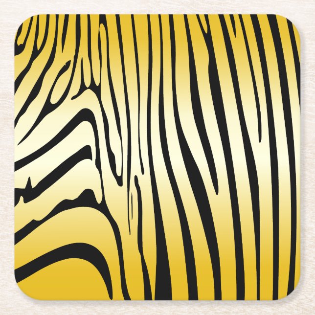 Porta-copo De Papel Quadrado Zesty Zebra Yellow (Frente)