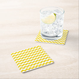 Porta-copo De Papel Quadrado Zigzag Amarelo, Chevron Amarelo, Padrão Geométrico