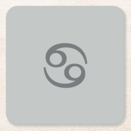 Porta-copo De Papel Quadrado Zodiac cancer - cinza pálida