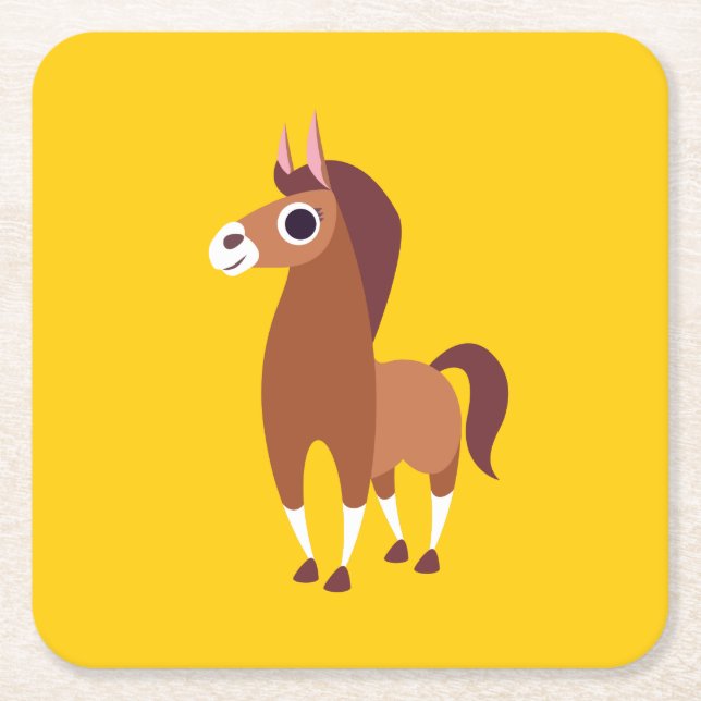 Porta-copo De Papel Quadrado Zora o cavalo (Frente)