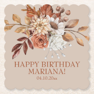 Porta-copo De Papel Queda de Watercolor Floral na Festa de aniversário