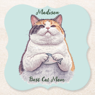 Porta-copo De Papel Querido Melhor peixe gato mãe script personalizado