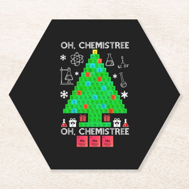 Porta-copo De Papel Quimistree Chemistree Engraçado Ciência (Frente)