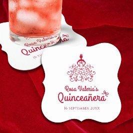 Porta-copo De Papel Quinceañera Elegante Red