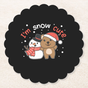 Porta-copo De Papel Quokka, sou Snow Cute Snowman Snowman Pun
