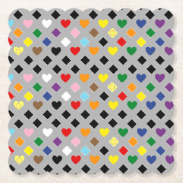 Porta-copo De Papel Rainbow Hearts