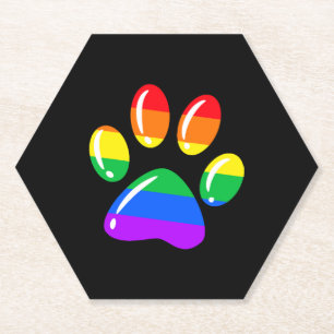 Porta-copo De Papel Rainbow Paw Print Dog Paw LGBT Pride LGBT Suportad