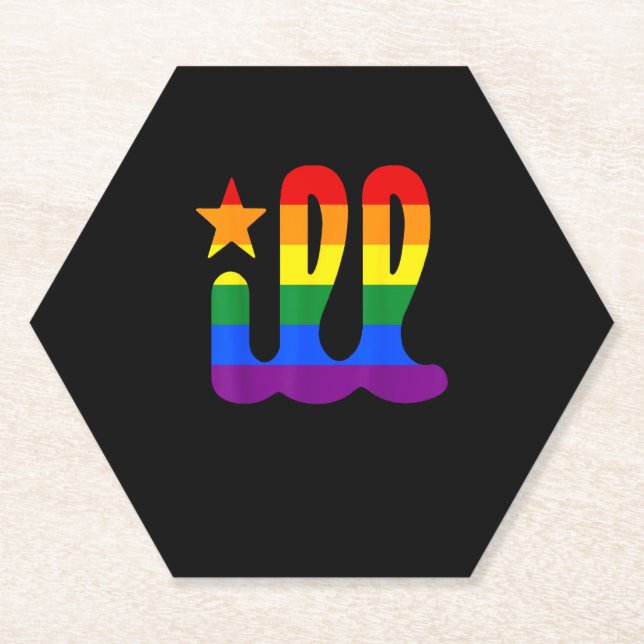 Porta-copo De Papel Rainbow Pride Love ill Filadélfia Philadelphia Gay (Frente)