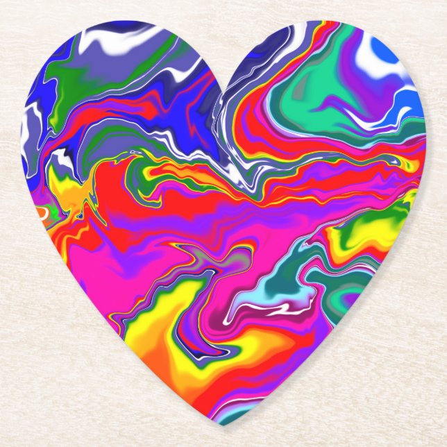 Porta-copo De Papel Rainbow River Fluid Art (Frente)