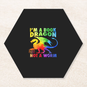 Porta-copo De Papel Rainbows Eu sou um Dragão de Livro Não Um Verme LG