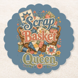 Porta-copo De Papel Rainha da Cesta de Retalhos Quilter Cottagecore