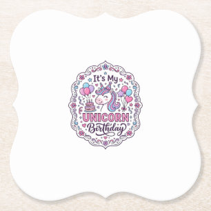 Porta-copo De Papel Rainha de Aniversário do Unicórnio da Terra do Uni