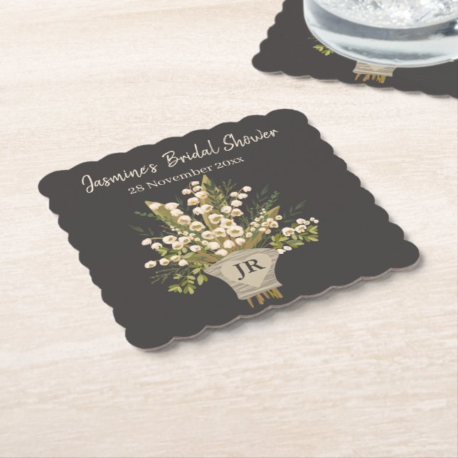 Porta-copo De Papel Ramalhete De Lírio Do Vale Chá De Noiva  (Angular)