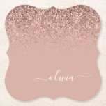 Porta-copo De Papel Rapariga do Monograma de Script Brilhante Cor-de-r<br><div class="desc">Rosa Dourado - Portas copos de papel do Monograma do Script Glitter Brilhante Cor-de-Rosa Brilhante com Nome de Script. Isso faz a formatura perfeita,  aniversário,  casamento,  chá de panela,  aniversário,  chá de fraldas ou presente de festa de solteira para alguém que ama luxo de vidro e estilos quíticos.</div>