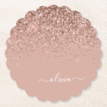 Porta-copo De Papel Rapariga do Monograma de Script Brilhante Cor-de-r<br><div class="desc">Rosa Dourado - Portas copos de papel do Monograma do Script Glitter Brilhante Cor-de-Rosa Brilhante com Nome de Script. Isso faz a formatura perfeita,  aniversário,  casamento,  chá de panela,  aniversário,  chá de fraldas ou presente de festa de solteira para alguém que ama luxo de vidro e estilos quíticos.</div>