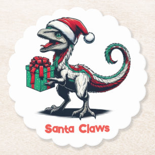 Porta-copo De Papel Raptor de chapéu de Natal