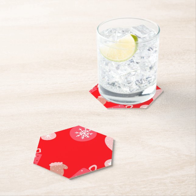 Porta-copo De Papel Red Felry Christmas Ornakes Snowflakes Luvas (Insitu)