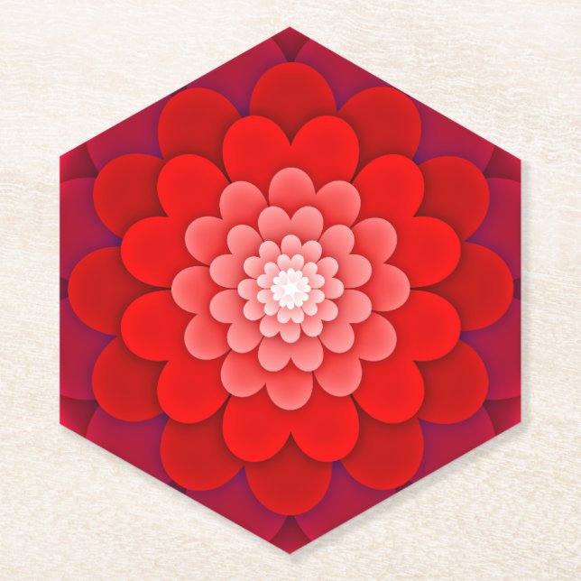 Porta-copo De Papel Red Floral Mandala-58566 (Frente)