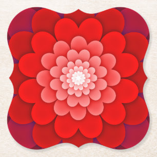Porta-copo De Papel Red Floral Mandala-58566