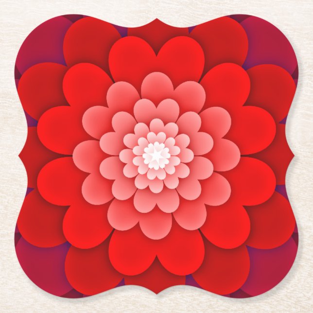 Porta-copo De Papel Red Floral Mandala-58566 (Frente)