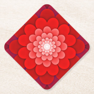 Porta-copo De Papel Red Floral Mandala-58566