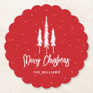 Porta-copo De Papel Red Merry Christmas