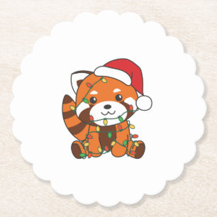 Porta-copo De Papel Red Panda Christmas Animais de inverno Red Pandas