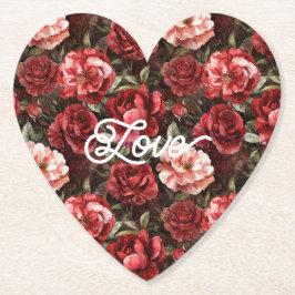 Porta-copo De Papel Red Pink Rose Flowers