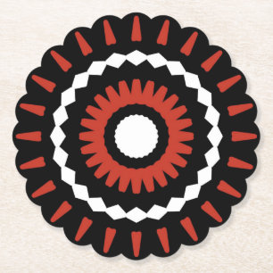 Porta-copo De Papel Red Tribal Mandala