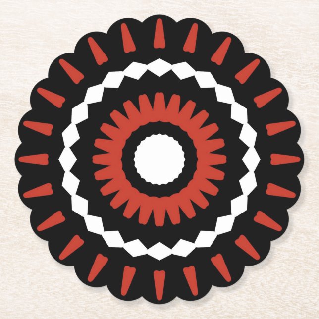 Porta-copo De Papel Red Tribal Mandala (Frente)