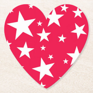 Porta-copo De Papel Red White Stars Natal Elegante Modelo