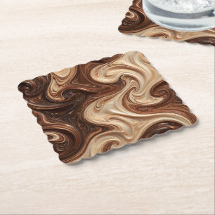 Porta-copo De Papel Redemoinho de Cappuccino de Chocolate Textura Rica