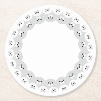 PORTA-COPO DE PAPEL REDONDO ぐるっとあにまる「カワイイアザラシ親子」