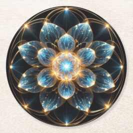 PORTA-COPO DE PAPEL REDONDO 輝く青い花（曼陀羅）