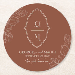 Porta-copo De Papel Redondo 1rua de letras noivas, noiva com arte em linha Mag