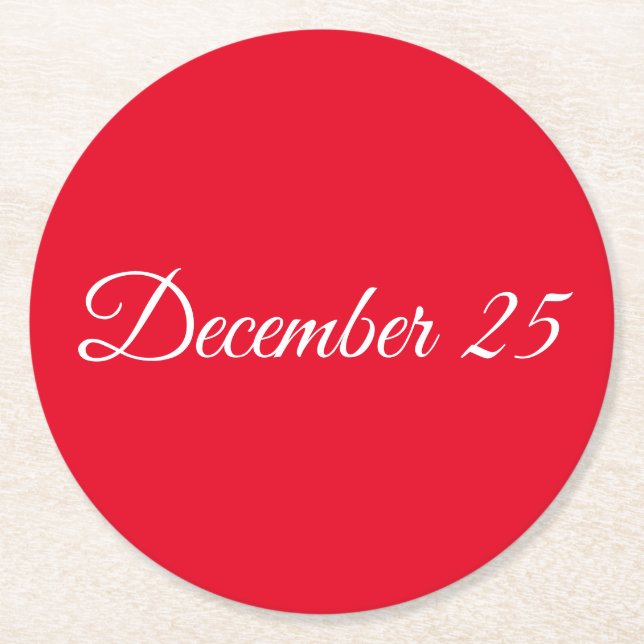 Porta-copo De Papel Redondo 25 de dezembro (Frente)
