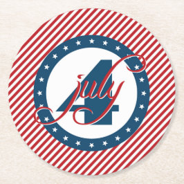Porta-copo De Papel Redondo 4 de julho Estrelas e Stripes